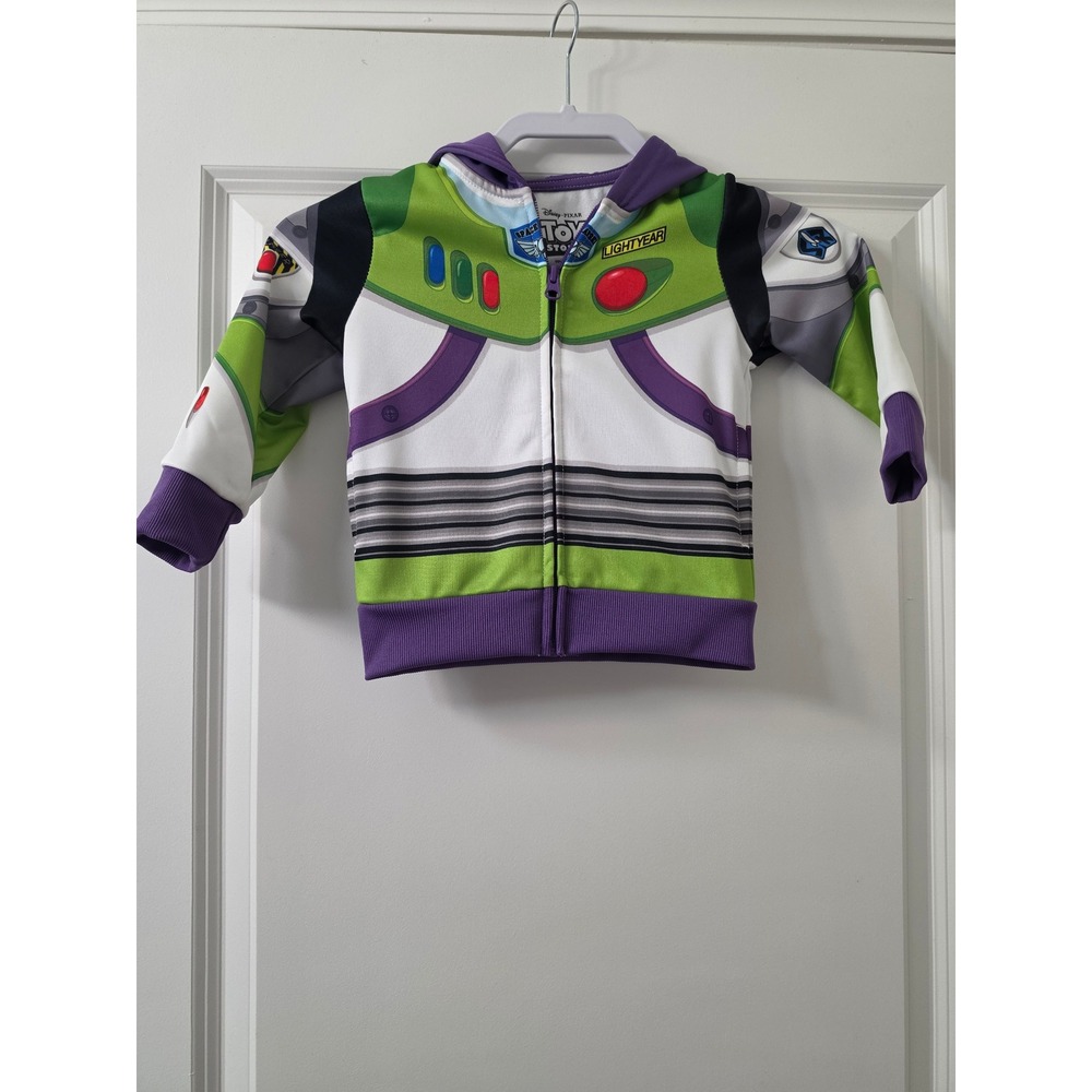 Disney Pixar Toy Story Buzz Lightyear Costume Zip Up Hoodie Kids Size 2T Green